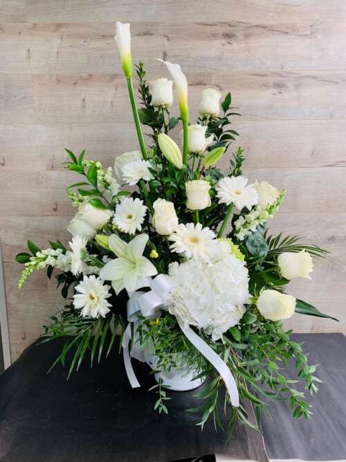 Classic White Funeral Arrangement